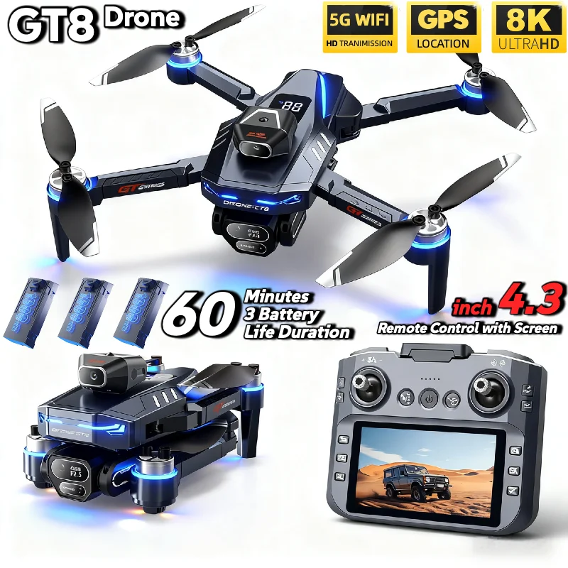 Drone Gt8 Rc - LSRC GT8 ドローン 4K プロフェッショナル デュアルカメラ