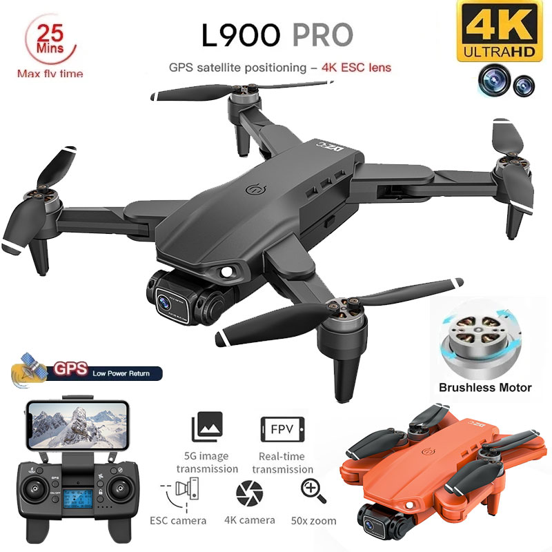 Drone Rc Team City - 折りたたみ式ブラシレスドローンl900プロ,GPS, 4k,HD,デュアルカメラ,5g,wifi,rc,距離1.2km,ドローン