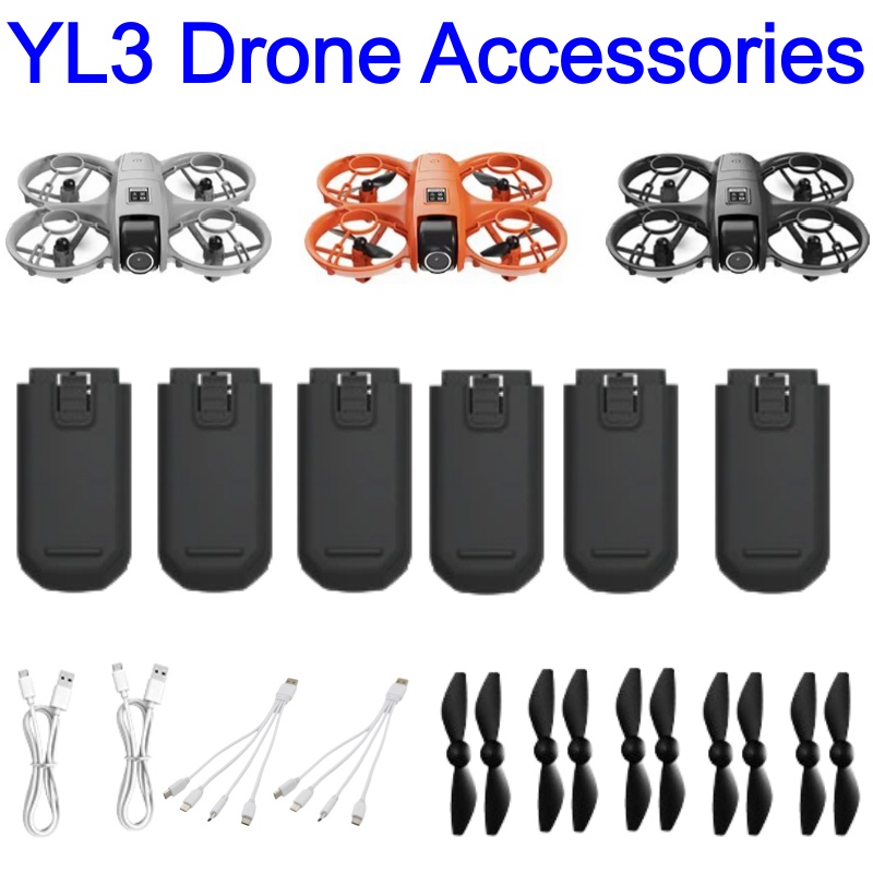 Drone Rc Yl3 - YL3 ドローンアクセサリーバッテリー 3.7V 600mAh プロペラブレード USB