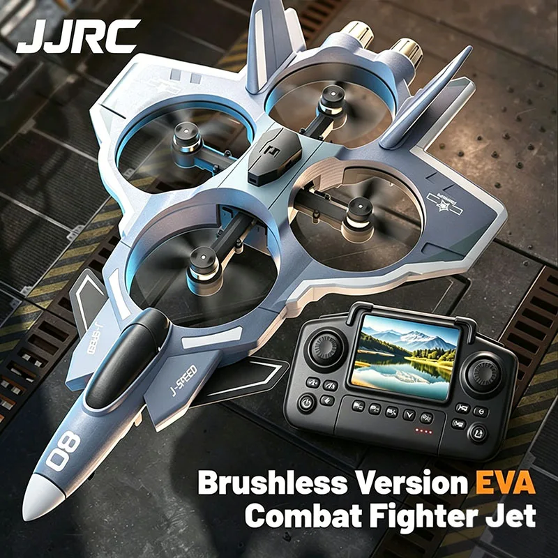 Drone Rc Fighter Jet - JJRC RC ドローン高解像度カメラ + 2.4G リモコン、内蔵リアルタイム表示画面付きブラシレス
