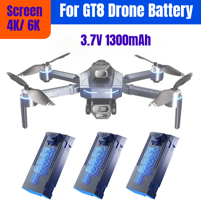 Drone Gt8 Rc - 3.7V 1300mAh GT8 ドローンバッテリー画面用 4K/6K バッテリー