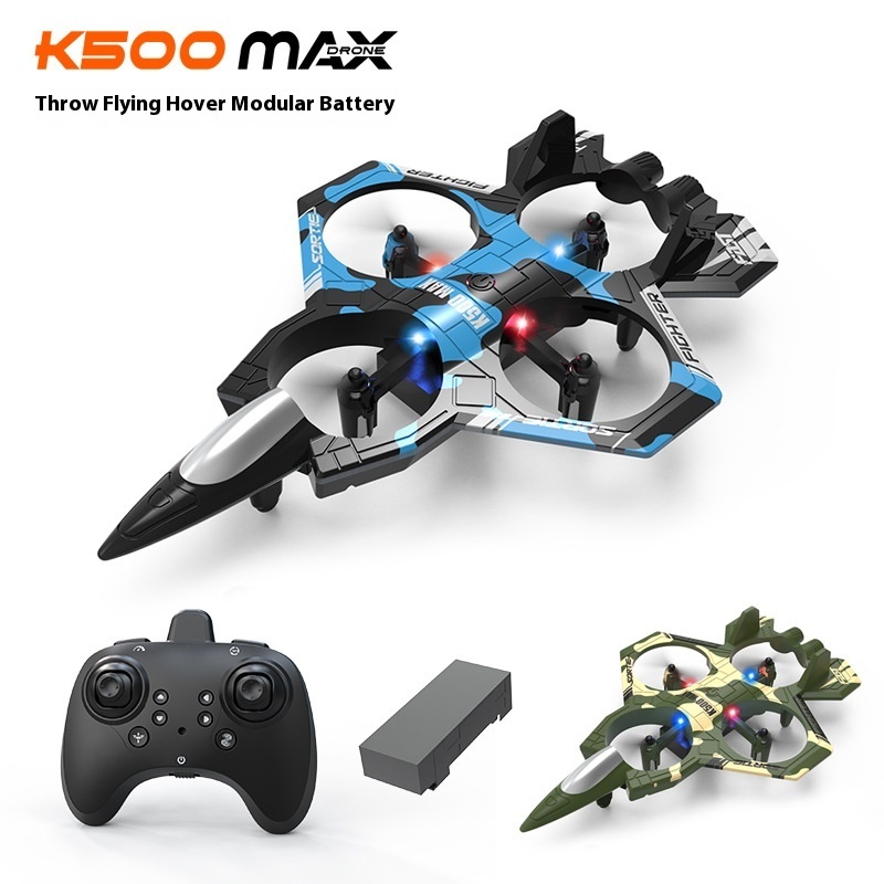 Drone Rc Fighter Jet - K500max戦闘機クアッドコプタードローン回転スタントライトRC飛行機（カメラなし）