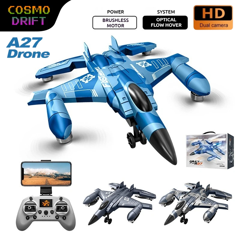 Drone Rc Fighter Jet - A27 戦闘機 RC 飛行機ブラシレスモーター固定翼ドローン航空写真用プロフェッショナル RC 航空機モデル子供屋外おもちゃ