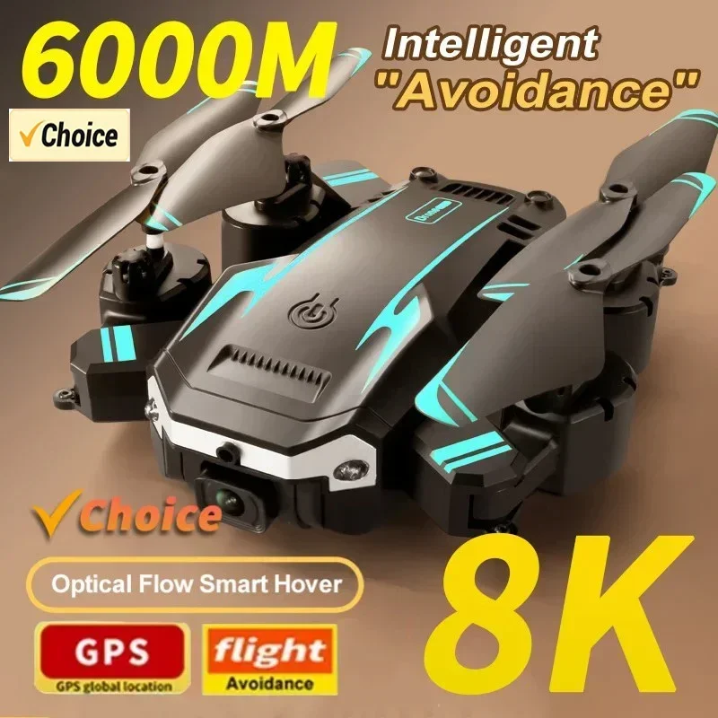 Drone Rc Foldable - G6 proドローン、8Kデュアルカメラ、5G GPS、折りたたみ式、5KM飛行距離、ブラシレスモーター、360度回転機能搭載 ° 障害物回避機能付きRC FPVドローン（写真撮影用）