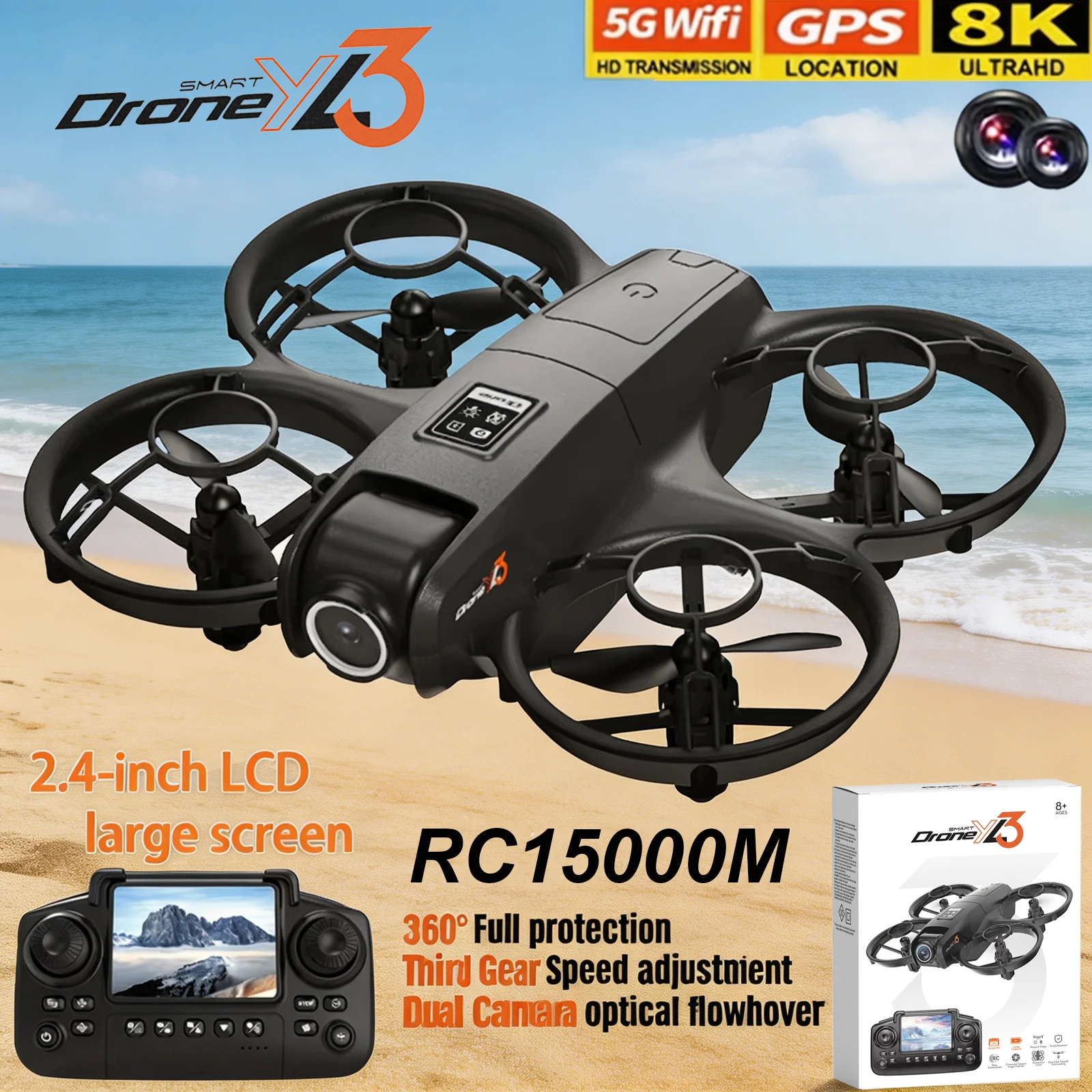 Drone Rc Foldable - 新型YL3 RCドローン 8K 1080P広角デュアルHDカメラ搭載 折りたたみ式クアッドコプター WiFi