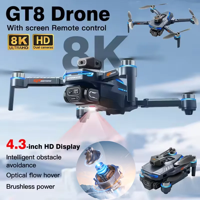 Drone Rc Foldable - ANATEL認証済み 最新ドローン 4KデュアルHDカメラ搭載 ブラシレスモーター 360°障害物回避 折りたたみ式RCクアッドコプター