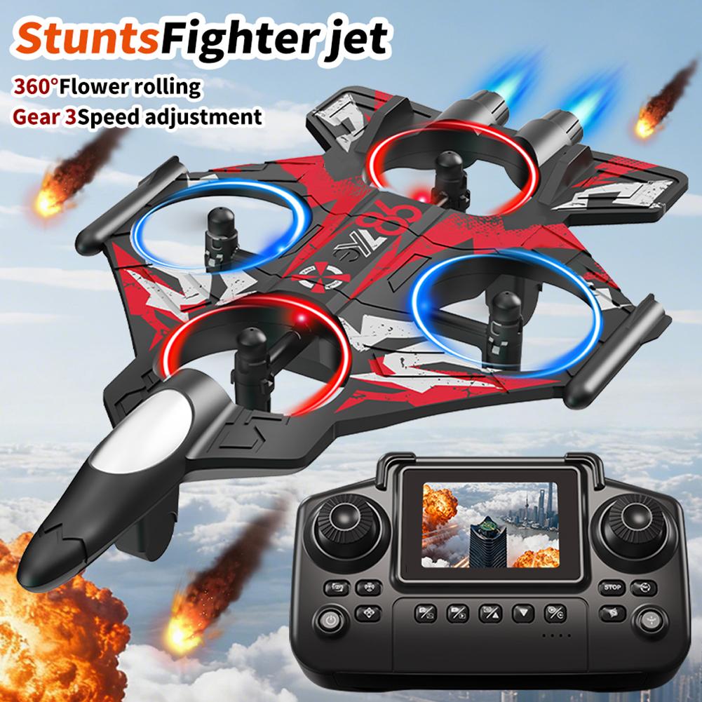 Drone Rc Fighter Jet - 2.4Gリモコン飛行機 EPPフォームRC戦闘機 高度360 ° フリップスタントタンブリングヘリコプタードローン戦闘機子供向けギフト