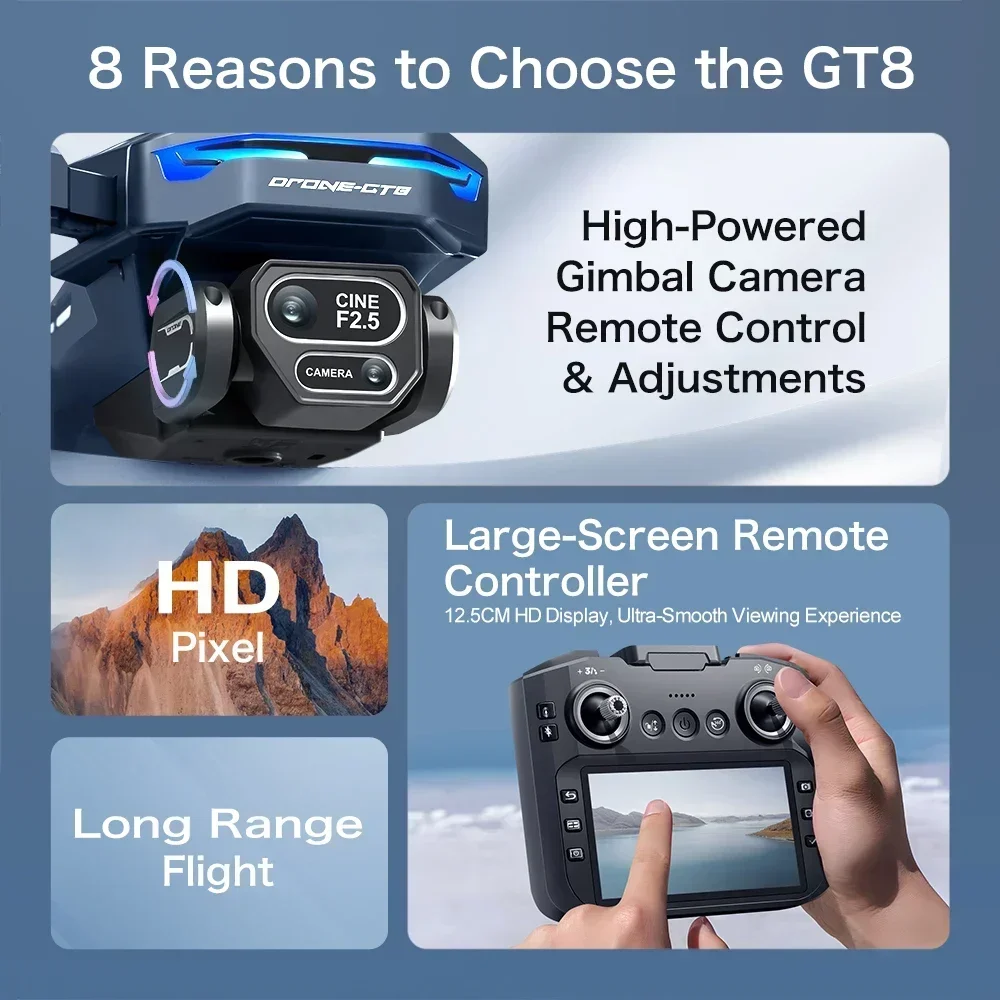ドローン 4K HD GT8 カメラ障害物回避航空写真ブラシ - Drone Gt8 Rc のレビューと価格