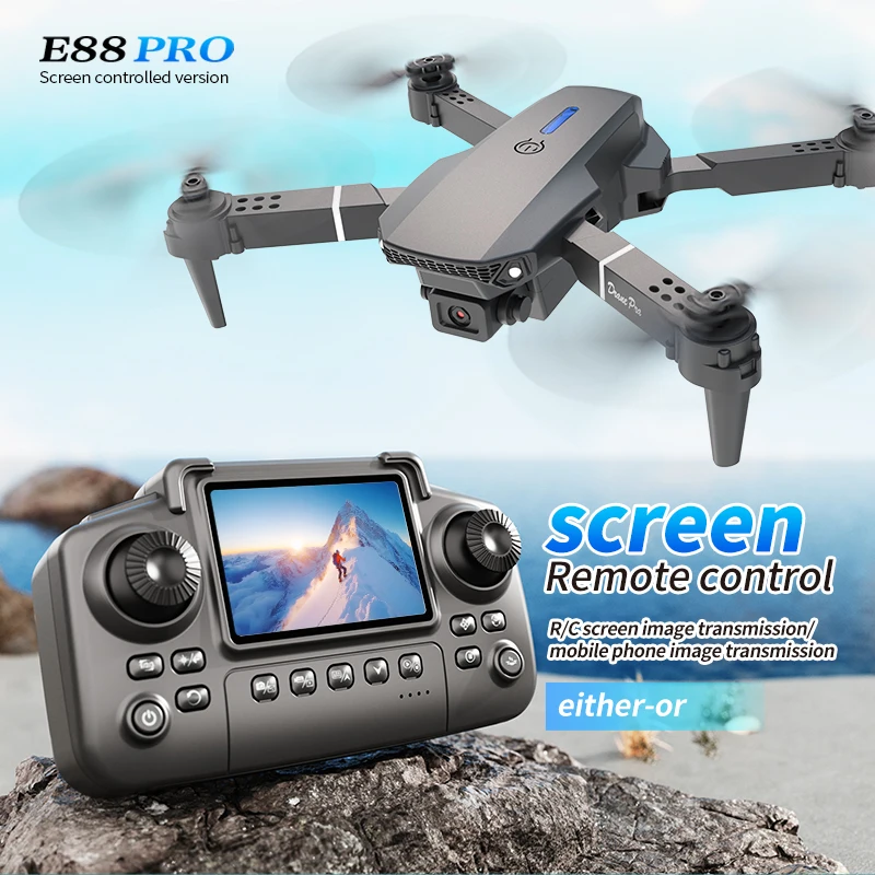 プロフェッショナル E88 プロドローン スクリーン付き 8 - Drone Rc Foldable のレビューと価格