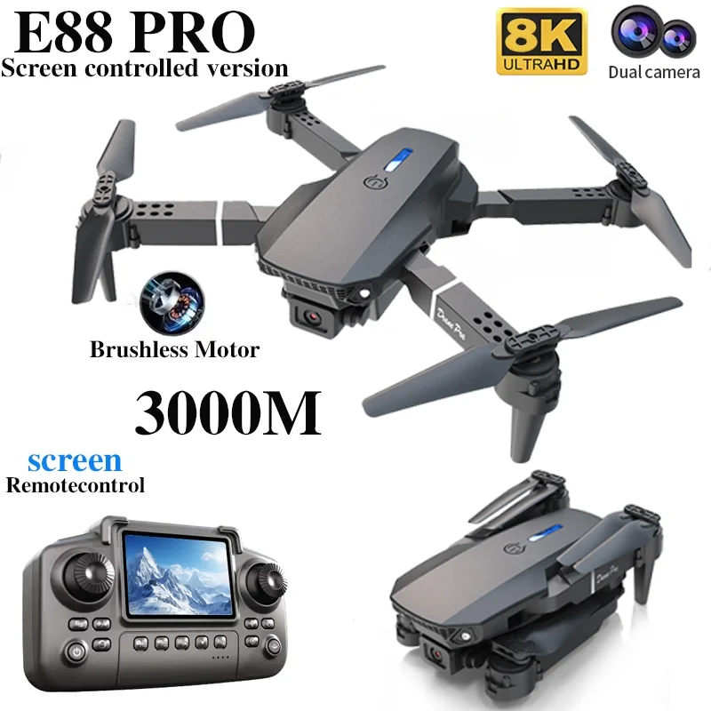 プロフェッショナル E88 プロドローン スクリーン付き 8 - Drone Rc Foldable のレビューと価格
