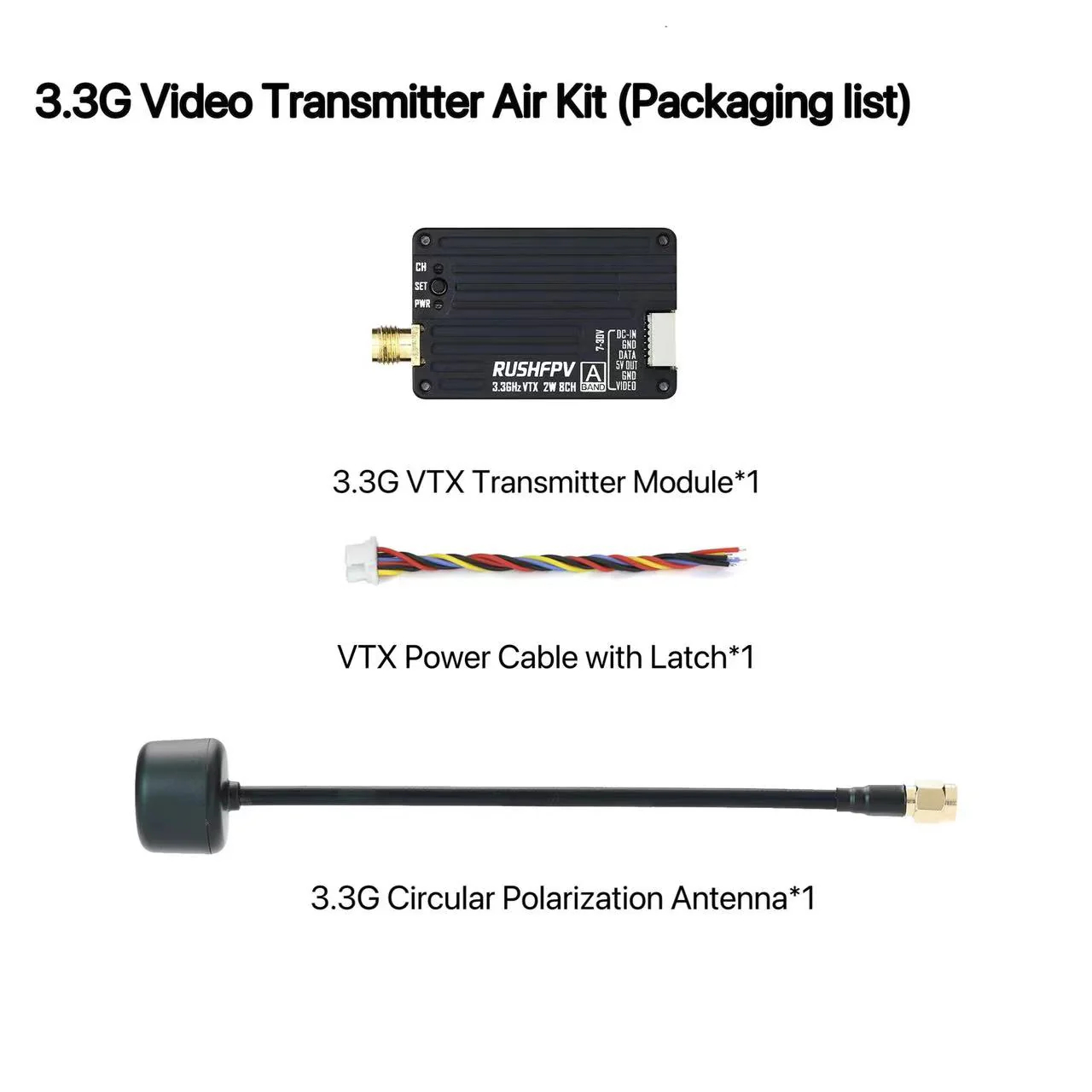 RUSHFPV 3.3G 2W VTX送信機 FPV送信機受 - Drone Rc Remote のレビューと価格