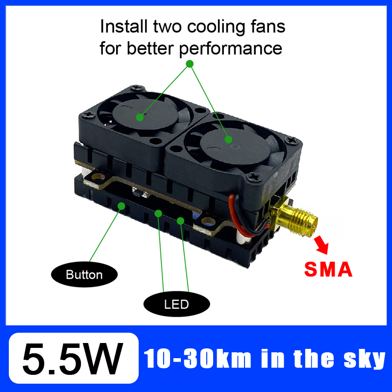 長距離 5.8GHz 5.5 ワットビデオトランスミッター  - Vtx Video Transmitter のレビューと価格